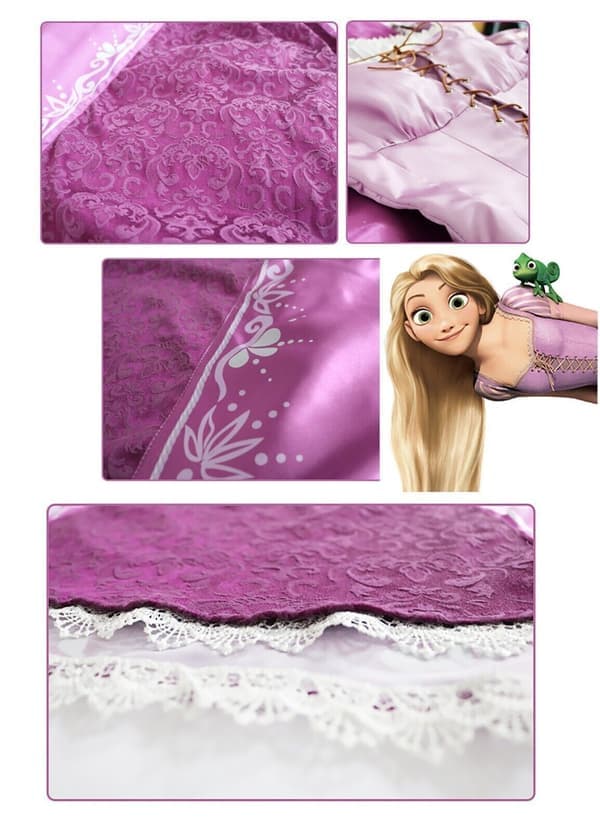 Rapunzel Prinsessklänning Dam Cosplay Kostym Karnevalsfestklänning Kläder NY {KDO} L