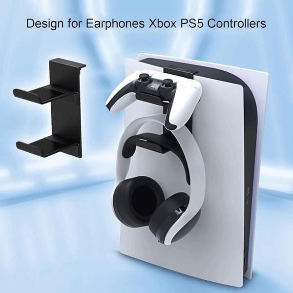 PS5 Headset Stativ, Avtakbart Stabilt Spillkonsollstativ, Hodetelefonstativ, PS5 Hodetelefon Veggfeste, PS5 He
