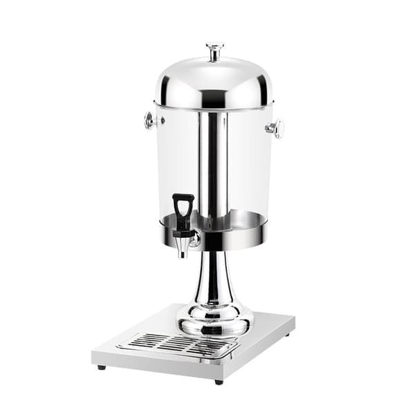 PC 7,6 liters drikkedispenser med isbeholder og dryppebrett, kald drikkedispenser i rustfritt stål