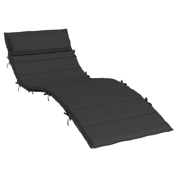 vidaXL Aurinkotuolin pehmuste musta 180x60x4 cm Oxford-kangas musta