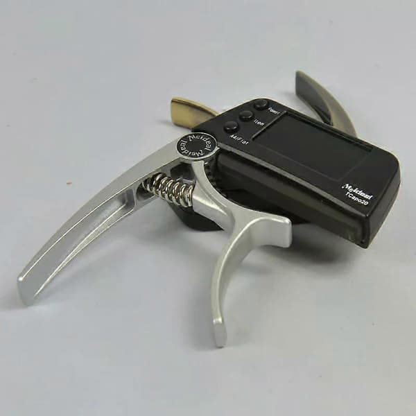 Multifunktionell 2-i-1 gitarrstämmare gitarrkapo TCapo20 med LCD för akustisk gitarr elbas aluminiumlegering A03