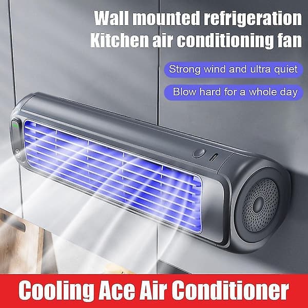 Bærbar Cooling Ace, Bærbar Aircondition Køleventilator Stille med 3 Hastigheder Gray