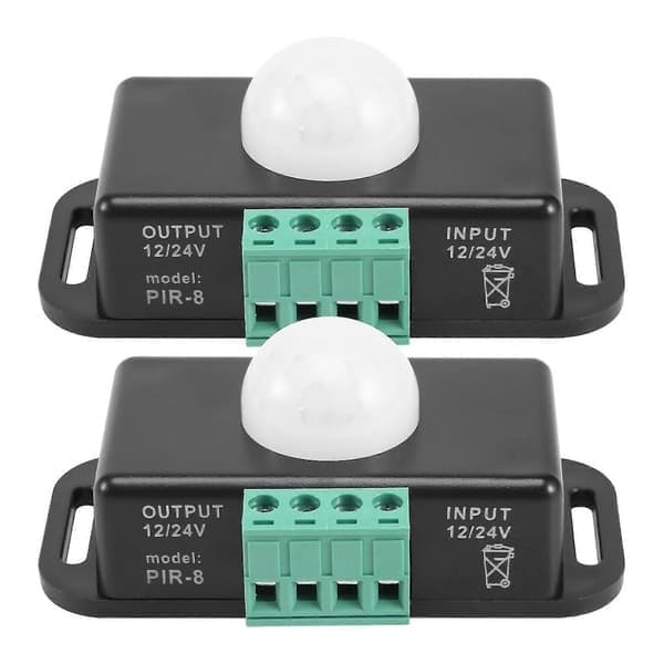 Bevegelsessensorbryter, 12V 24V PIR-sensor LED for fleksible LED-strips, 2-pakning