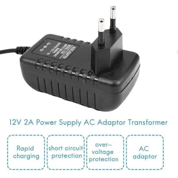 AC/DC 12V 2A 24W Strømforsyningsadapter Transformator for 5050 3528 LED Strip EU Plugg