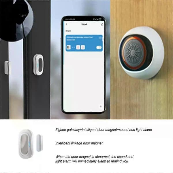 1/3PCS Tuya Smart Ljud- och ljussensor 100DB 2-i-1 Larm Batteri USB Dubbel Ström Smart Hem Fungerar Med Smart Life Style A 3pcs