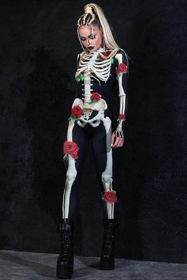 Bedst sælgende Halloween-kostume til kvinder - Perfekt til jul, Halloween og Día de Muertos-fester_Særlig gave M M