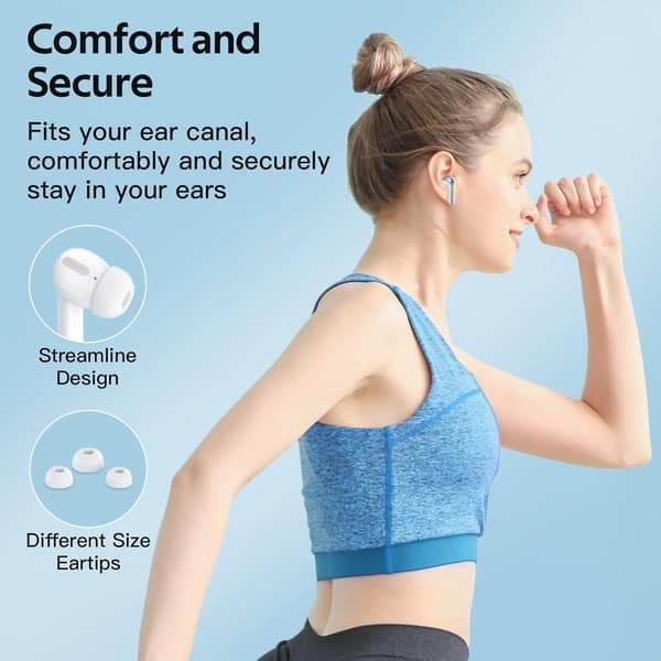 Bluetooth-hörlurar True Wireless Earbuds Power Display Hörlurar med trådlöst laddningsfodral vit white