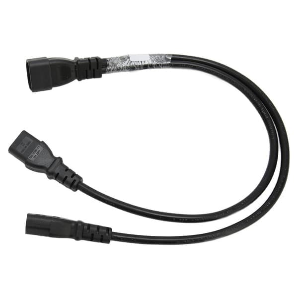 Enkel C14 til dobbel 5-15R C13 kort strøm UPS server Y splitter adapterkabel for PC-skjerm skriver