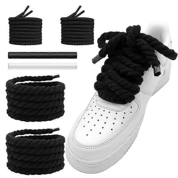 Runde kraftige snørebånd i bomuld, erstatningssnørebånd til sneakers