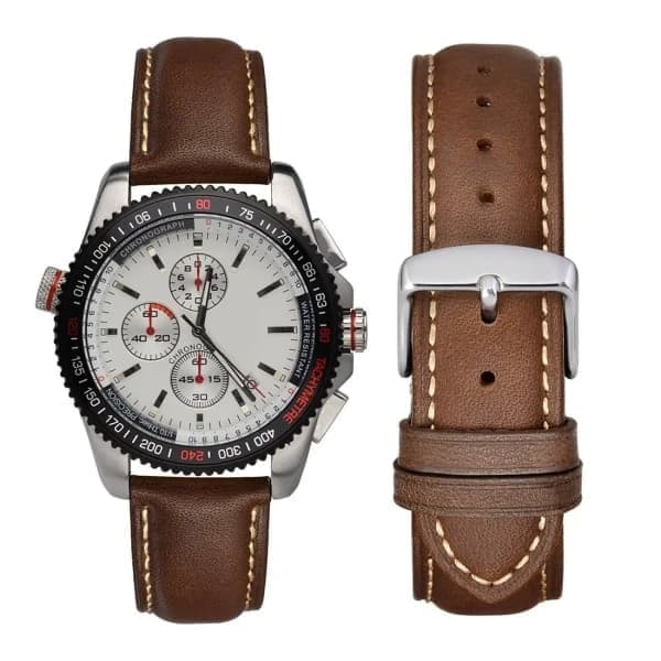 Ægte læderudskiftningsrem til Samsung Galaxy Watch8, unisex, sort, 18 mm