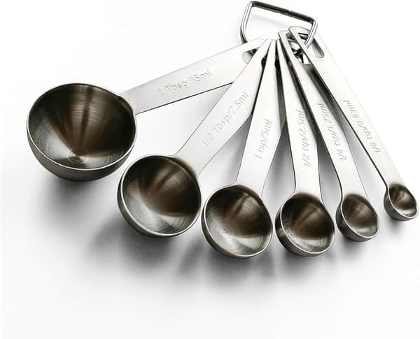 Måleskeer i rustfrit stål (sæt med 6) – Velegnet til måling af forskellige ingredienser