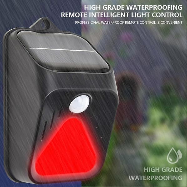 Solar bevægelsessensor alarm lampe udendørs solcelle sirene Red