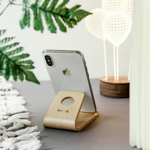 Trætelefonholder - Universal Smartphone- og Tablet-holder i Birk, Træstativ