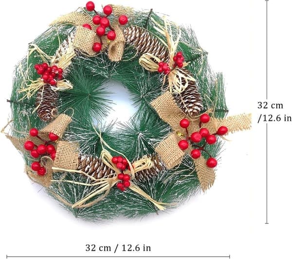 Julekrans, 32 cm julekrans dørkrans, jul