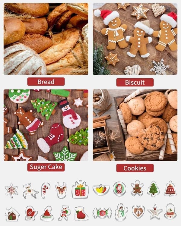 24 kakformer jul - adventskalender - kakformsett til jul - kakformer - kakform