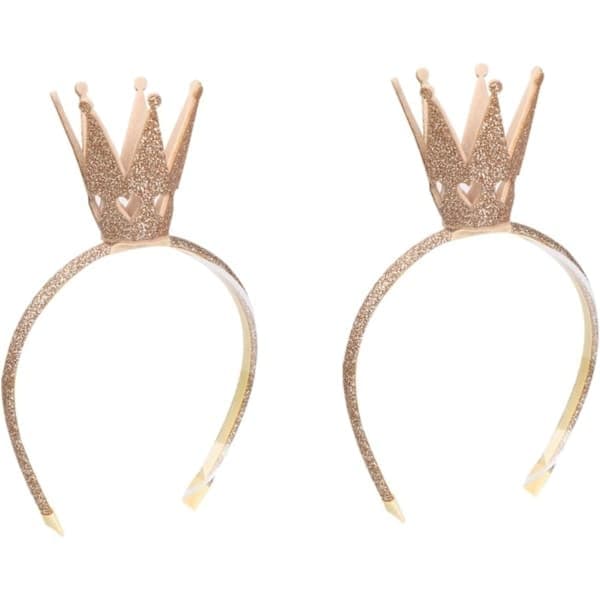 2 st glittrande glänsande tiara guld prinsesskrona tiara bröllopsfest för flickor barn Halloween jul födelsedag