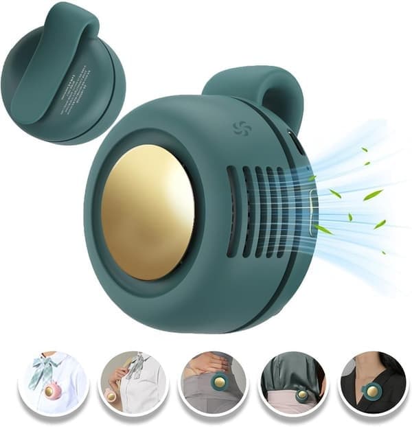 Bærbar Clip Køleventilator USB Genopladelig Mini Clip Ventilator Hals Talje Ventilator Justerbar Aircondition Ventilator Beige