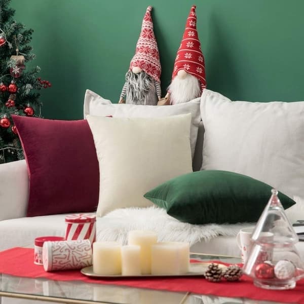 Pyntepude 45x45cm Pudebetræk til stue sofa soveværelse sæt med 2 til hverdagsbrug og også velegnet til helligdage som jul red