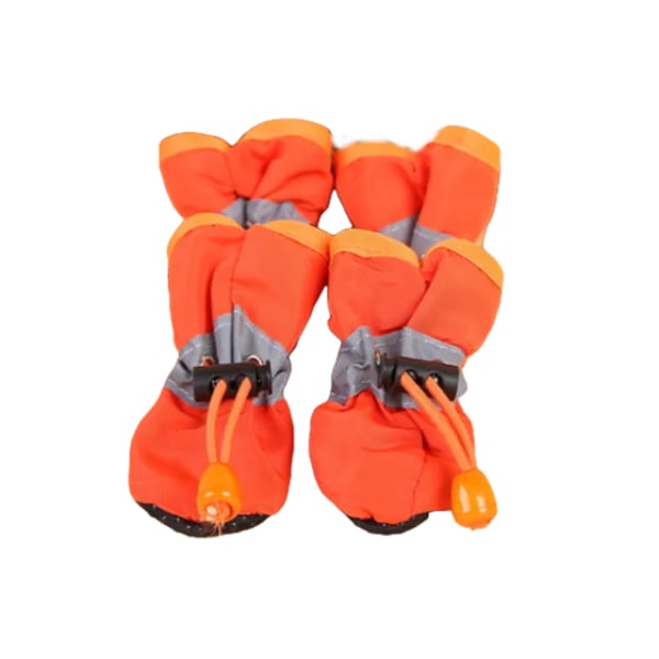 4st/ set Vattentät Pet Shoesp Regnstövlar Skor Orange XL