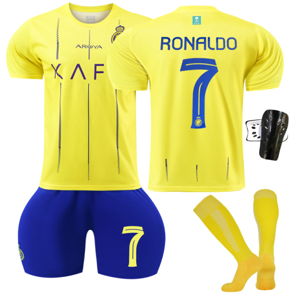 23-24 Riyadh Victory Hemma Fotboll Träningssatser #7 Ronaldo Kids 18(100-110CM)