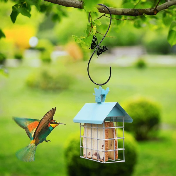 Fågelmatare hängare 12 tum, 2 st metall hummingbird matare krok, utomhus  stål S krok med fjärilsdesign, (svart) NO:3 1356 | NO:3 | Fyndiq