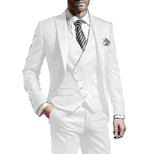 Herrdräkter Slim Fit 3-delad kostym för män Set Grey M