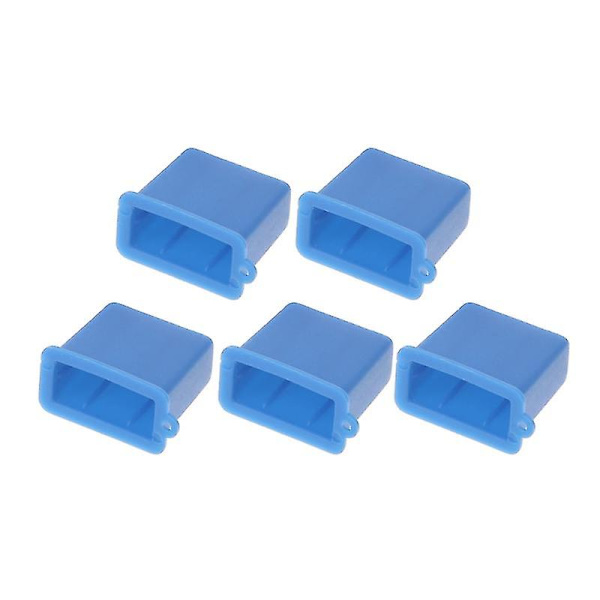 5 st USB Typ A hane dammskydd plugg stoppsats lock skydd Blue