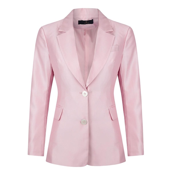 Naisten 3-osainen puku toimistoon, ammattimainen, bisnes, yksivärinen, slim fit (bleiseri, housut ja liivi) Pink XL