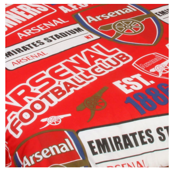 Arsenal FC Patch Påslakan Set Enkelsäng Röd/Vit/Guld/Blå Red/White/Gold/Blue Red/White/Gold/Blue Single