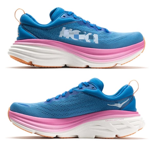 H0KA 0NE Bondi 8 Tekstiili Tennarit Naisille, Juoksukengät Tielle Sininen Pinkki Blue Pink 36