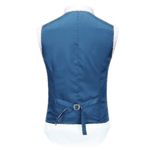 Herre Jakkesæt Bryllupsfest Middag 3-delt Jakkesæt Blazer Vest Bukser 9 Farver Sea Blue M