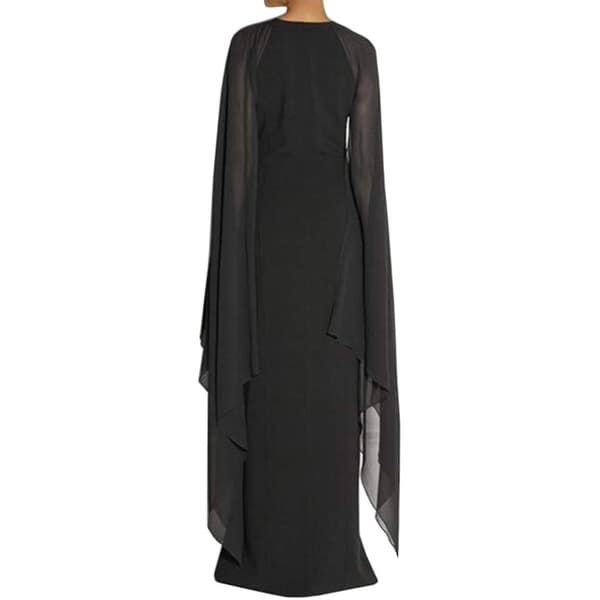 Dam Elegant High Split Flare Sleeve Formella aftonklänningar Maxiklänning BLUE 2XL