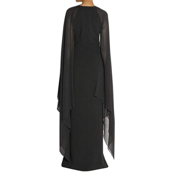 Dam Elegant High Split Flare Sleeve Formella aftonklänningar Maxiklänning RED M