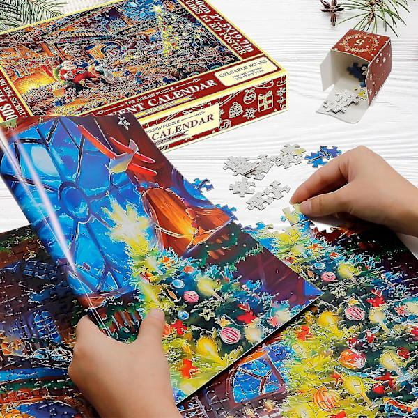 Puslespil julekalender 2023, 1008 puslespilsbrikker 24 dages jule nedtælling julekalendere 1