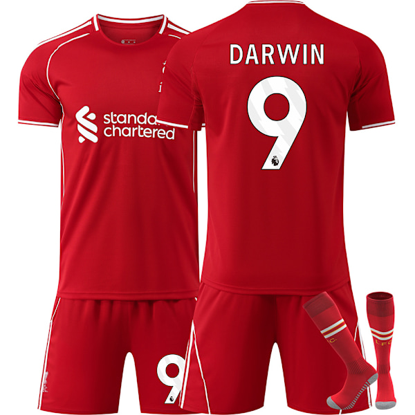 2025-2026 Liverpool Koti Lasten Aikuisten Jalkapallopaita Sukkien Kanssa No.9 DARWIN M