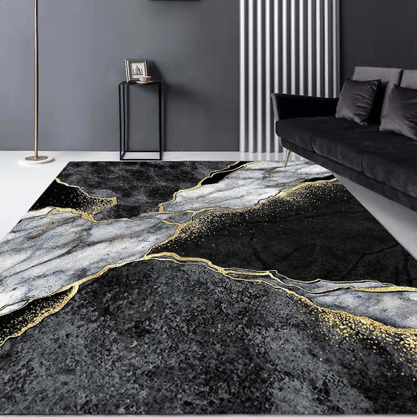 Svart Guld Marmor Matta För Vardagsrum Lyx Heminredning Soffbord Stor yta Mattor Halkfri Golvmatta Entrédörrsmatta 04 50x80cm 20x32inch