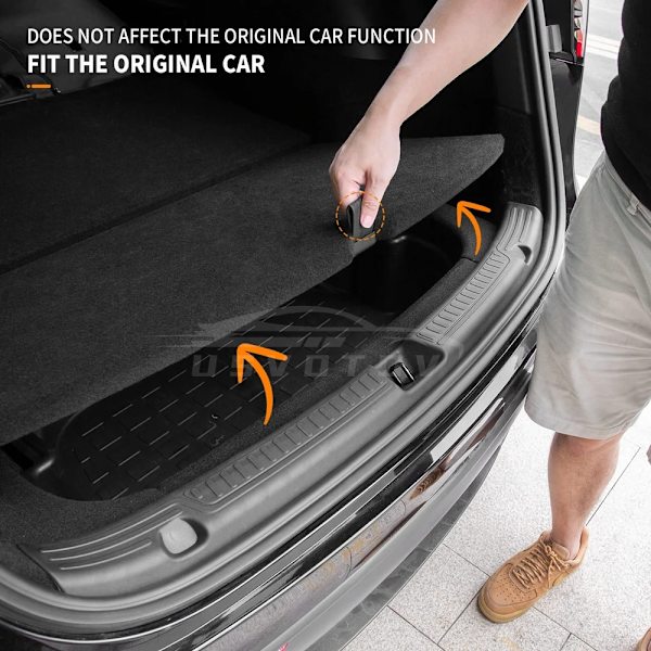 Trunk Protector Guard för Tesla Model Y Anti-Scratch Matta Bakre Lasttröskel Tröskel Cover Stötfångare ABS Organizer Pad Tillbehör 3pcs Model Y