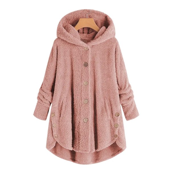 Varm jakke med termisk for kvinder, afslappet overtøj til efterår og vinter, dametøj Pink Pink S