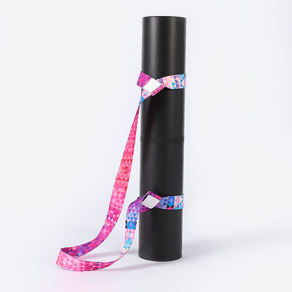Justerbar Digital Print Tykkere Yoga Stretch Bånd Høj Densitet Yoga Måtte Sling Rem Fitness Tilbehør Blue,White