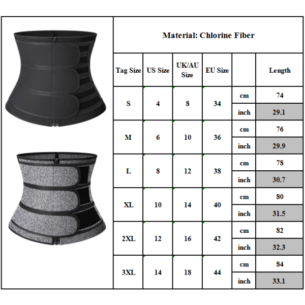 Neopren Dragkedja Kvinna Shapewear Elasticitet Postpartum Recovery Gray Gray M