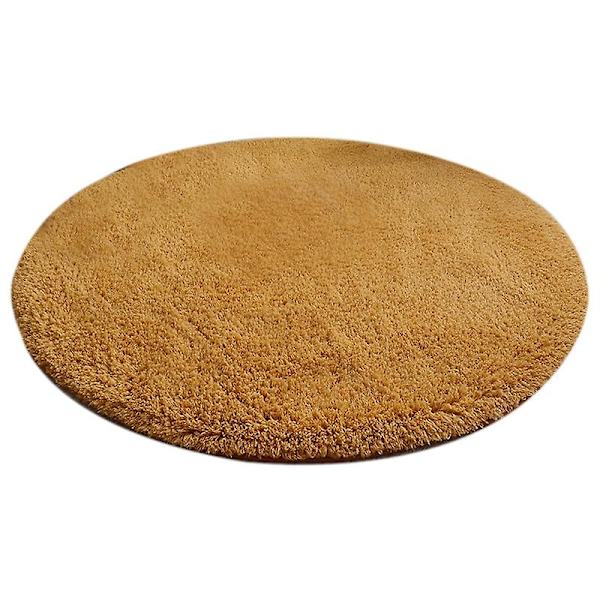 Modern Enkel matta Tjock rund matta Vardagsrum Gungstol Golvmatta Plysch Mjuk Sovrumsmattor Sängmattor Heminredning Khaki 2XL Diameter 140cm