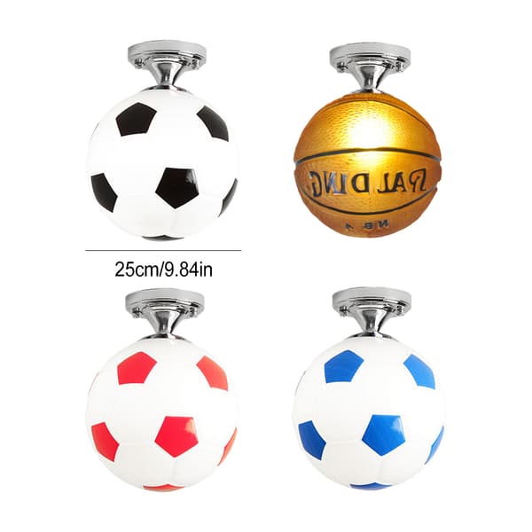 Fodbold LED-loftlampe Lysende Fodboldstang Med Blue