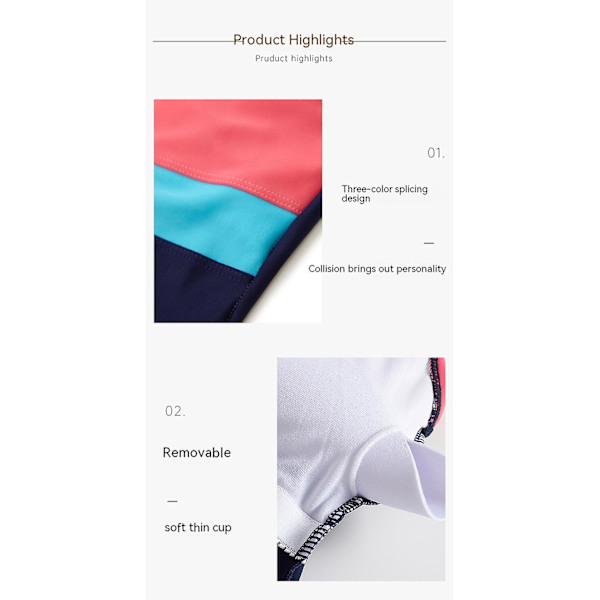 One Piece Baddräkt Dam Color Block Baddräkter Athletic Modest Swimwear-Allsvart M