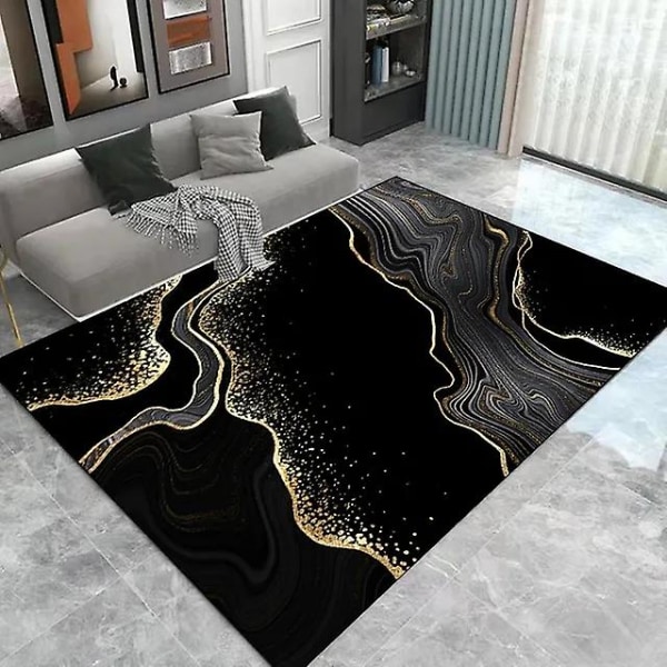 Svart Guld Marmor Matta För Vardagsrum Lyx Heminredning Soffbord Stor yta Mattor Halkfri Golvmatta Entrédörrsmatta 03 40x120cm 16x47inch