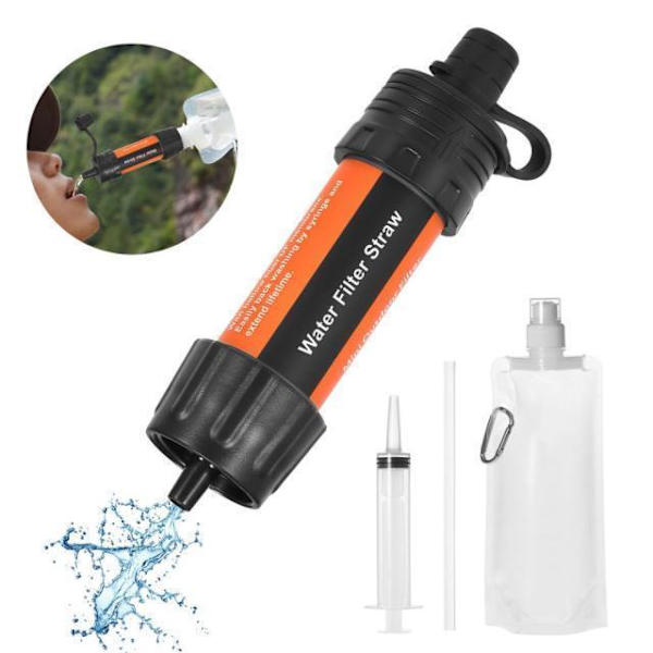 Bärbart vattenfiltrer med sugrör - 5000L - 0.01 mikron Orange orange orange