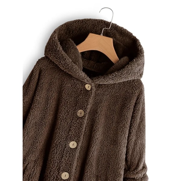 Varm jacka med thermal för kvinnor, casual ytterkläder för höst och vinter, damkläder Coffee Coffee M
