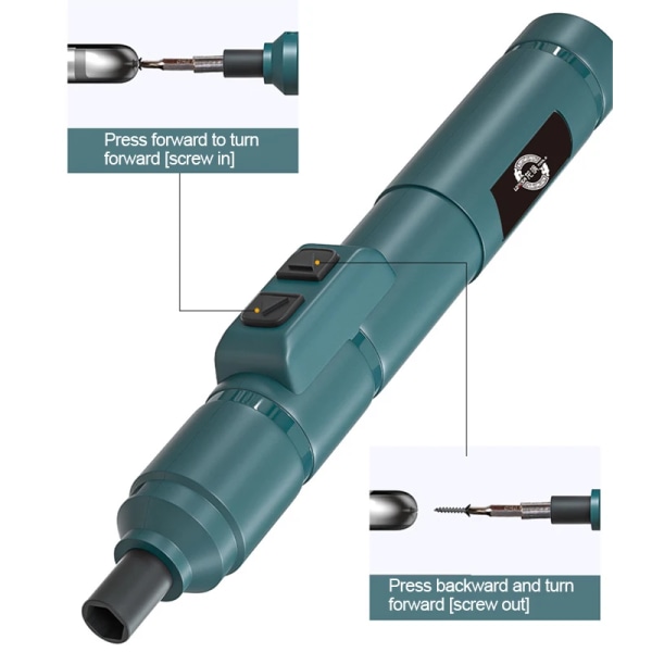 Mini Langaton Sähköruuvimeisselisarja Johdoton USB Ladattava Ruuvimeisseli 3.6V 250r/Min Kotitalous Sähköpora Korjaus Sähkötyökalu Green-Basic set
