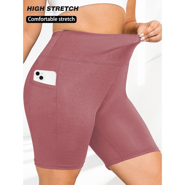 Joogashortsit, Iso koko, L-5XL, naisten shortsit, sivutaskut puhelintaskulla, korkea vyötärö, joogafitness, treenihousut, alaosa Blue 5XL