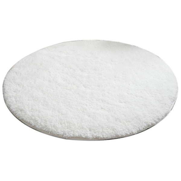 Modern Enkel matta Tjock rund matta Vardagsrum Gungstol Golvmatta Plysch Mjuk Sovrumsmattor Sängmattor Heminredning White L Diameter 100cm
