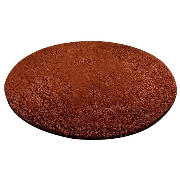 Modern Enkel matta Tjock rund matta Vardagsrum Gungstol Golvmatta Plysch Mjuk Sovrumsmattor Sängmattor Heminredning Brown L Diameter 100cm